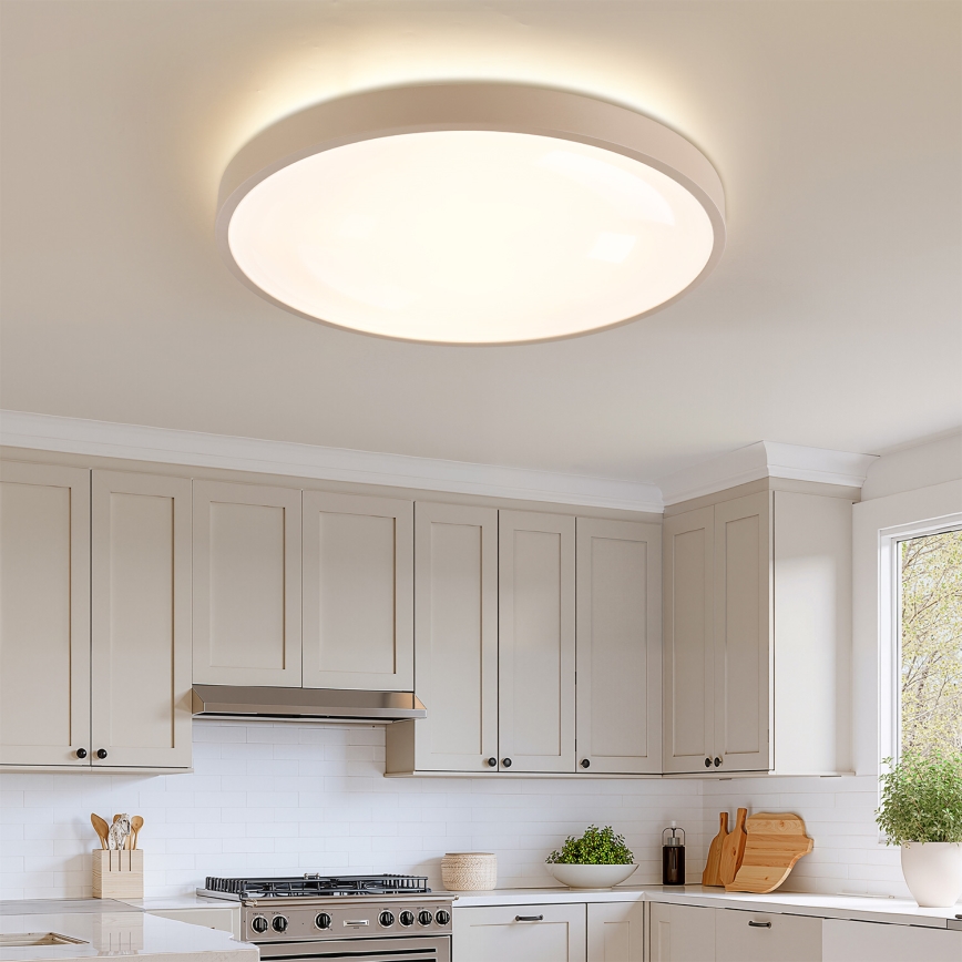 Brilagi - hämardatav LED-laelamp GLASS POOL DOUBLE LED/80W/230V 3000-6000K 60 cm beež + kaugjuhtimispult