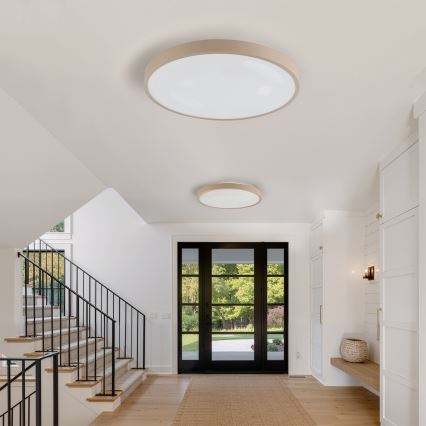 Brilagi - hämardatav LED-laelamp GLASS POOL DOUBLE LED/80W/230V 3000-6000K 60 cm beež + kaugjuhtimispult