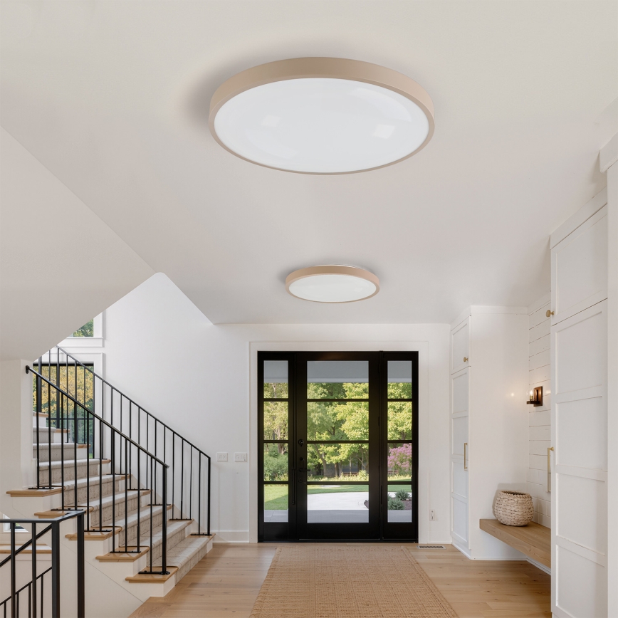 Brilagi - hämardatav LED-laelamp GLASS POOL DOUBLE LED/80W/230V 3000-6000K 60 cm beež + kaugjuhtimispult