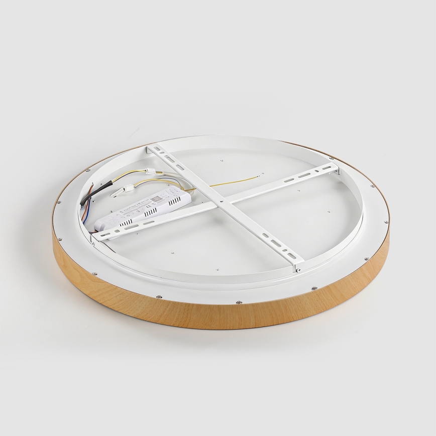 Brilagi - LED-hämardatav laevalgusti GLASS POOL DOUBLE LED/80W/230V 3000-6000K 60 cm puiduimitatsioon + kaugjuhtimispult