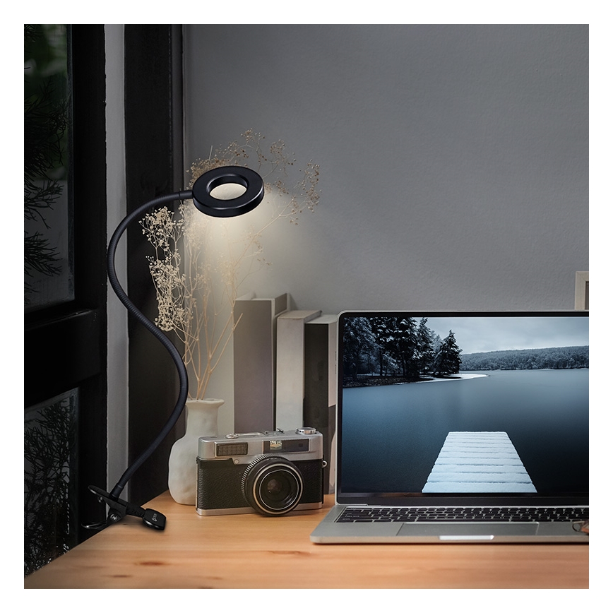 Brilagi -LED Hämardatav valgusti klambriga ORBELA LED/8W/230V 3000/4000/5000K must