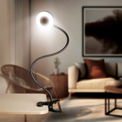 Brilagi -LED Hämardatav valgusti klambriga ORBELA LED/8W/230V 3000/4000/5000K must