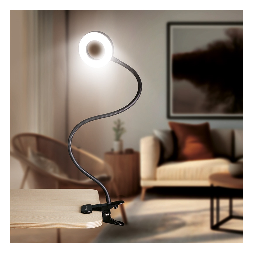 Brilagi -LED Hämardatav valgusti klambriga ORBELA LED/8W/230V 3000/4000/5000K must