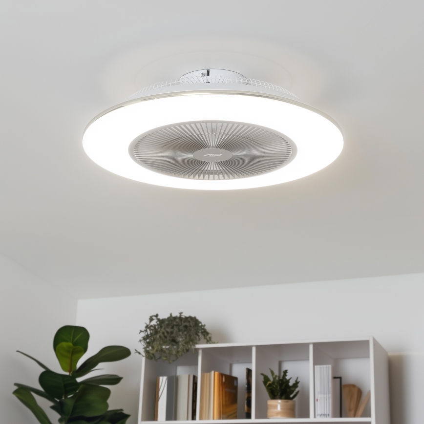 Brilagi - LED Hämardatav valgusti koos ventilaatoriga AURA LED/38W/230V 3000-6000K hõbe + pult