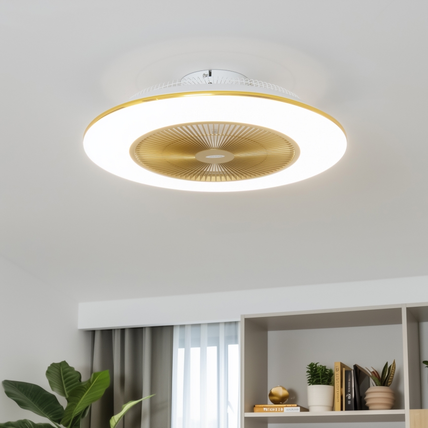 Brilagi - LED Hämardatav valgusti koos ventilaatoriga AURA LED/38W/230V 3000-6000K kuldne + pult