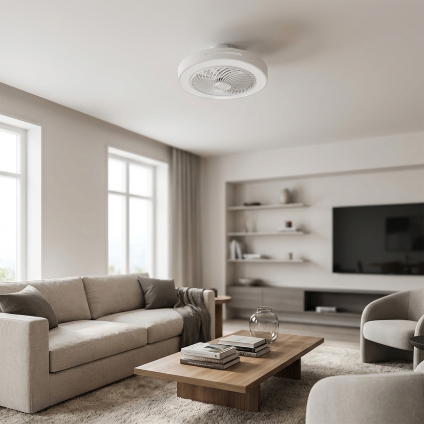 Brilagi - Hämardatav LED-laelamp ventilaatoriga LED/38W/230V 3000-6500K läbimõõt 46 cm valge + kaugjuhtimispult