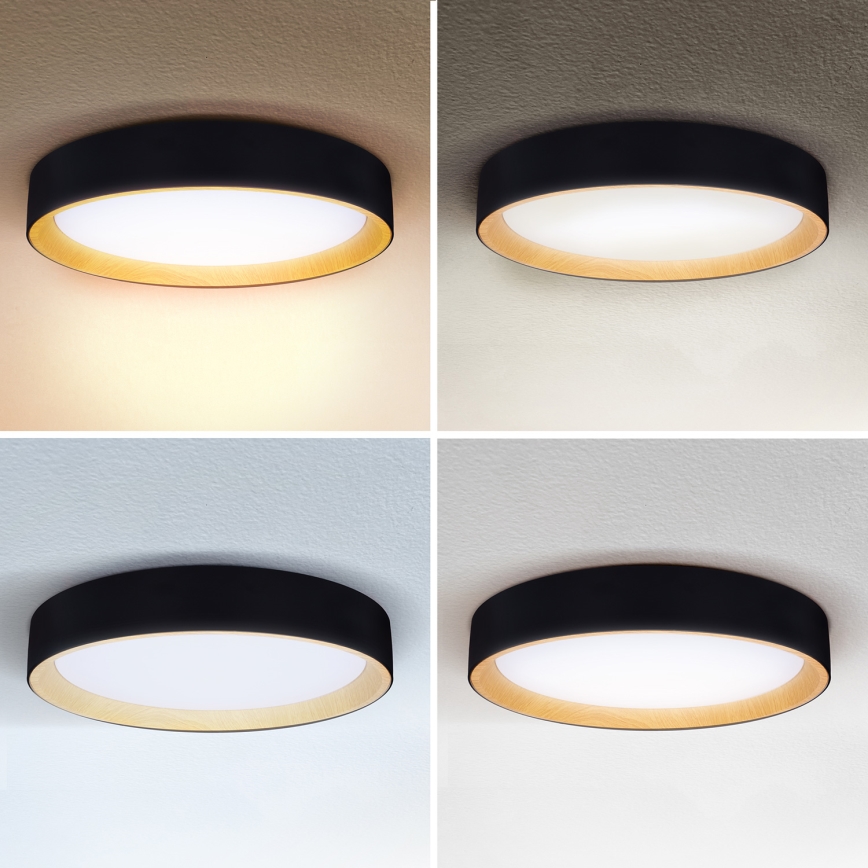 Brilagi - LED Hämardatav laevalgusti LARIOS LED/48W/230V 3000-6500K ø 39 cm must + kaugjuhtimispult