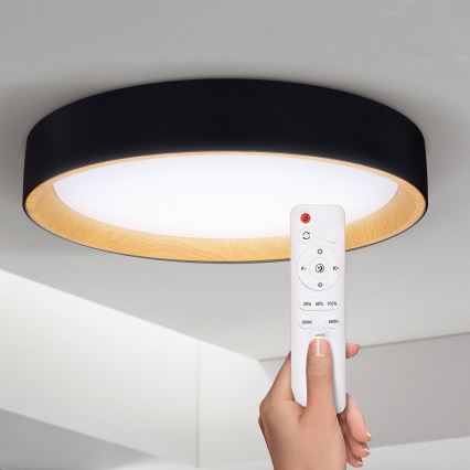 Brilagi - LED Hämardatav laevalgusti LARIOS LED/48W/230V 3000-6500K ø 39 cm must + kaugjuhtimispult