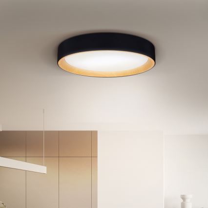 Brilagi - LED Hämardatav laevalgusti LARIOS LED/48W/230V 3000-6500K ø 39 cm must + kaugjuhtimispult