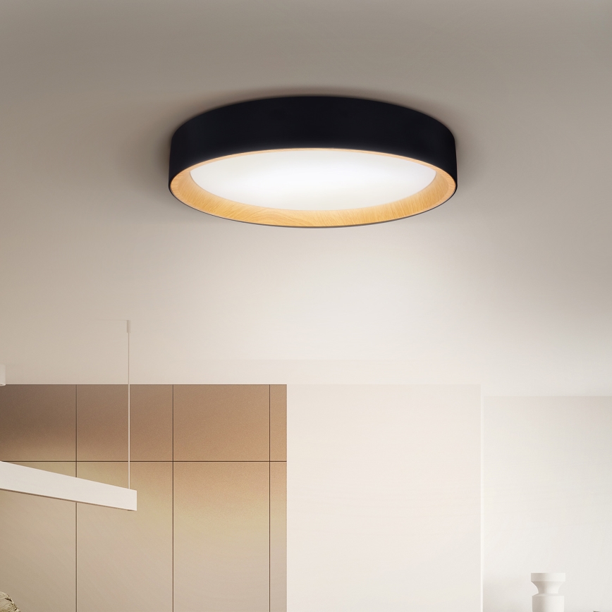 Brilagi - LED Hämardatav laevalgusti LARIOS LED/48W/230V 3000-6500K ø 39 cm must + kaugjuhtimispult
