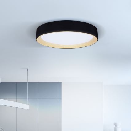 Brilagi - LED Hämardatav laevalgusti LARIOS LED/48W/230V 3000-6500K ø 39 cm must + kaugjuhtimispult