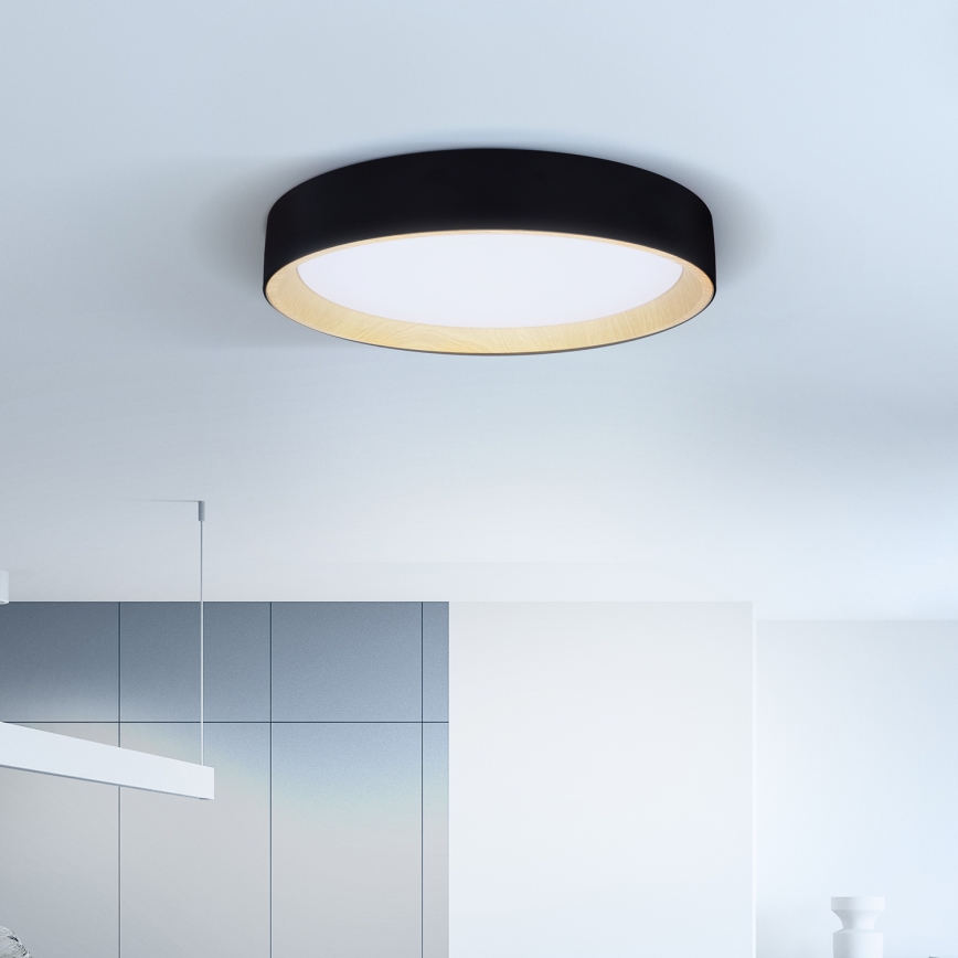 Brilagi - LED Hämardatav laevalgusti LARIOS LED/48W/230V 3000-6500K ø 39 cm must + kaugjuhtimispult