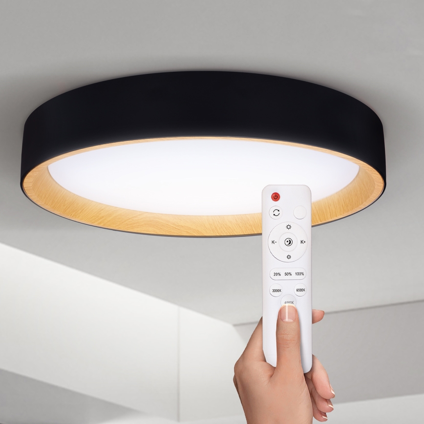 Brilagi - LED Hämardatav laevalgusti LARIOS LED/60W/230V 3000-6500K ø 49 cm must + kaugjuhtimispult