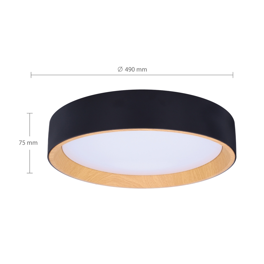 Brilagi - LED Hämardatav laevalgusti LARIOS LED/60W/230V 3000-6500K ø 49 cm must + kaugjuhtimispult