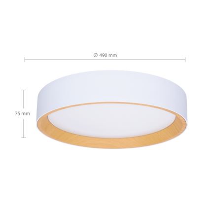 Brilagi - LED Hämardatav laevalgusti LARIOS LED/60W/230V 3000-6500K ø 49 cm valge + kaugjuhtimispult