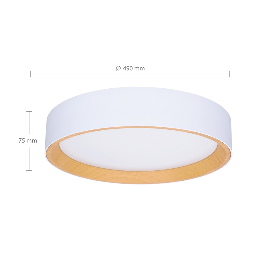 Brilagi - LED Hämardatav laevalgusti LARIOS LED/60W/230V 3000-6500K ø 49 cm valge + kaugjuhtimispult