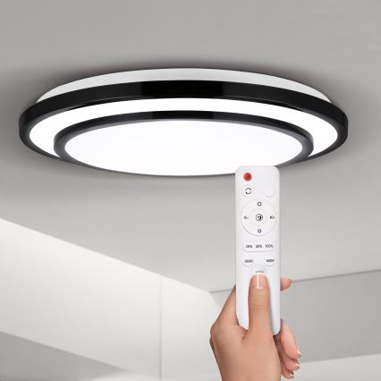 Brilagi - LED Hämardatav laevalgusti LUCIANO LED/48W/230V 3000-6500K ø 39 cm must + kaugjuhtimispult