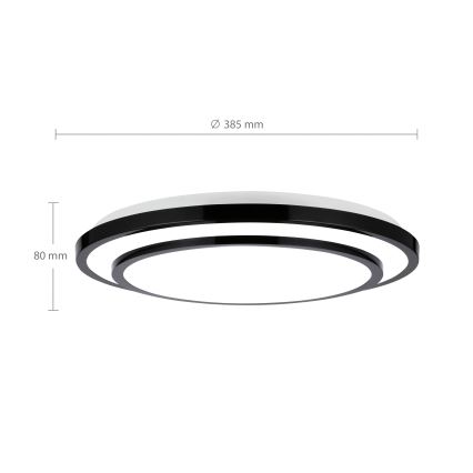 Brilagi - LED Hämardatav laevalgusti LUCIANO LED/48W/230V 3000-6500K ø 39 cm must + kaugjuhtimispult