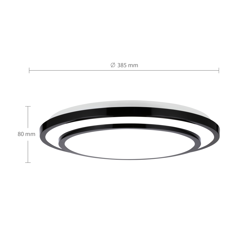 Brilagi - LED Hämardatav laevalgusti LUCIANO LED/48W/230V 3000-6500K ø 39 cm must + kaugjuhtimispult