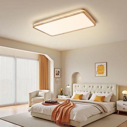 BRILAGI - dimmendatav LED-laevalgusti MOLINA SQUARE LED/128W/230V 3000-6000K tamm 90x60 cm + kaugjuhtimispult