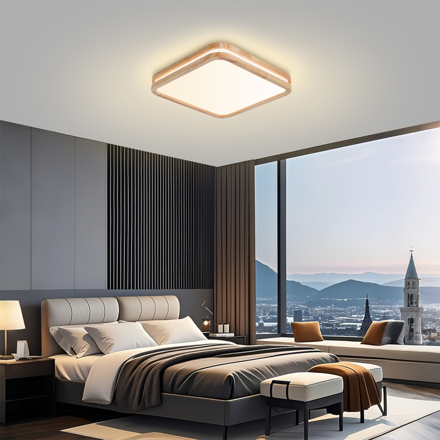 BRILAGI - LED-hämardatav laelamp MOLINA SQUARE LED/48W/230V 3000-6000K tamm 40x40 cm + kaugjuhtimispult