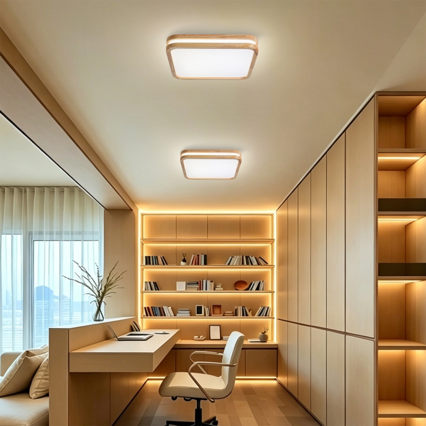BRILAGI - LED-hämardatav laelamp MOLINA SQUARE LED/48W/230V 3000-6000K tamm 40x40 cm + kaugjuhtimispult