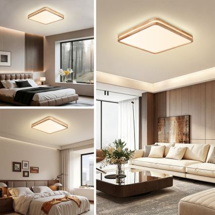BRILAGI - LED hämardatav laelamp MOLINA SQUARE LED/80W/230V 3000-6000K tamm 60x60 cm + kaugjuhtimispult