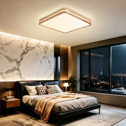BRILAGI - LED hämardatav laelamp MOLINA SQUARE LED/80W/230V 3000-6000K tamm 60x60 cm + kaugjuhtimispult