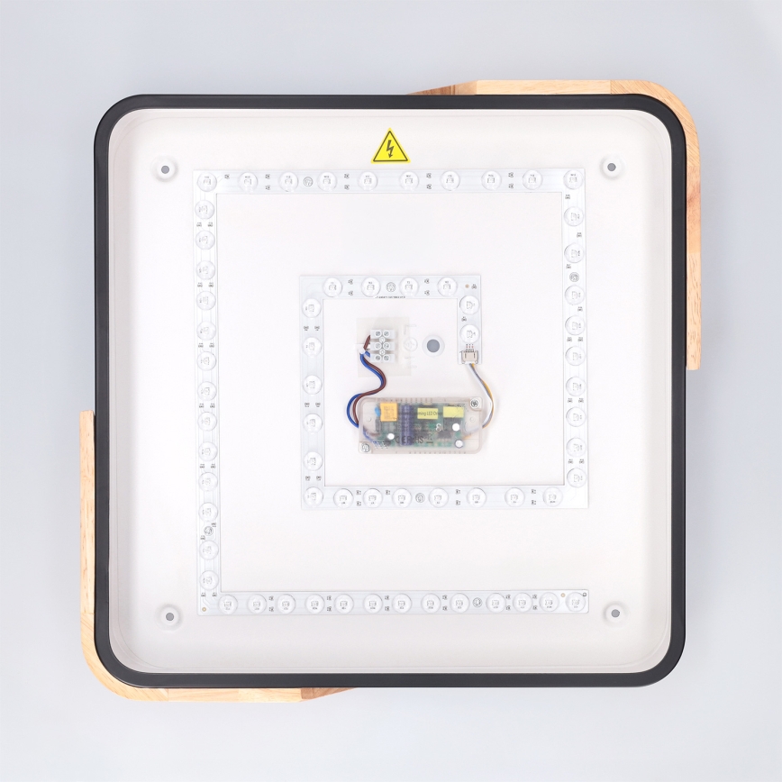 Brilagi - LED-hämardatav laelamp PILANA LED/48W/230V 3000-6500K tamm/must 42x42 cm + kaugjuhtimispult