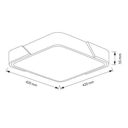 Brilagi - LED-hämardatav laelamp PILANA LED/48W/230V 3000-6500K tamm/must 42x42 cm + kaugjuhtimispult
