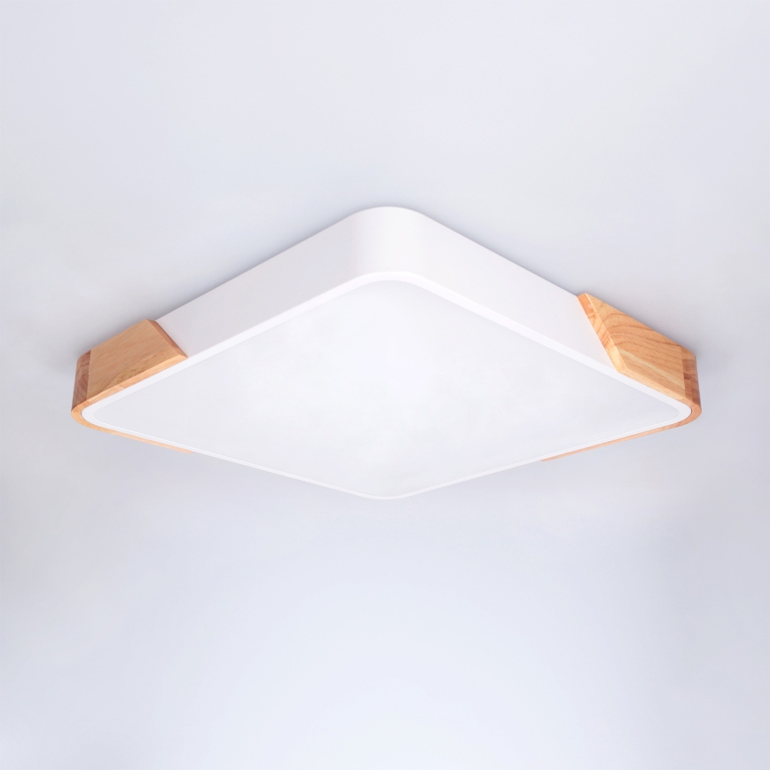 Brilagi - hämardatav LED-laelamp PILANA LED/48W/230V 3000-6500K tamm/valge 42x42 cm + kaugjuhtimispult