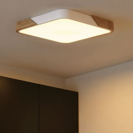 Brilagi - LED-hämardatav laelamp PILANA LED/48W/230V 3000-6500K tamm/valge 56x56 cm + kaugjuhtimispult