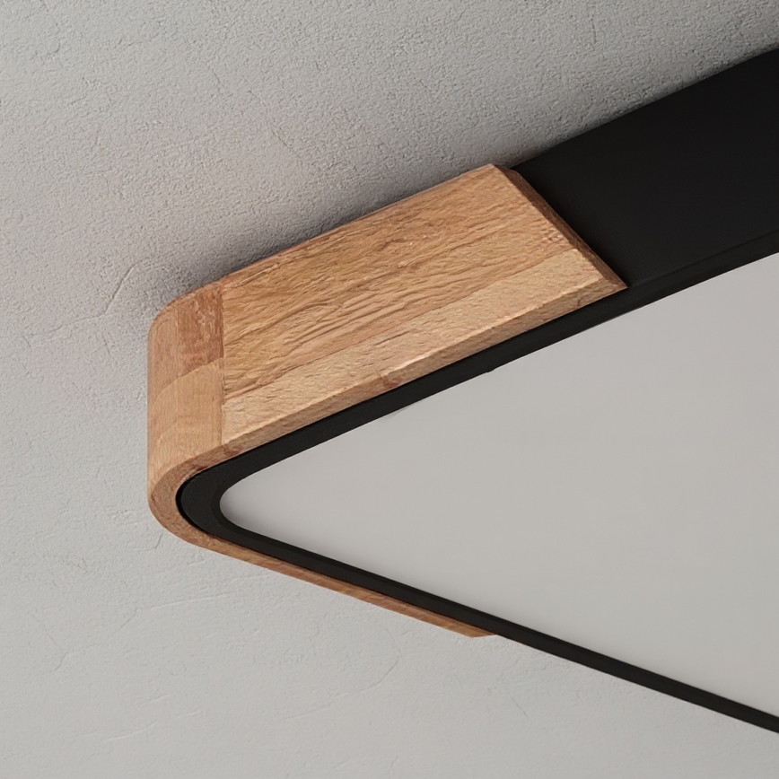 Brilagi - PILANA LED hämardatav laelamp LED/60W/230V 3000-6500K tamm/must 56x56 cm + kaugjuhtimispult