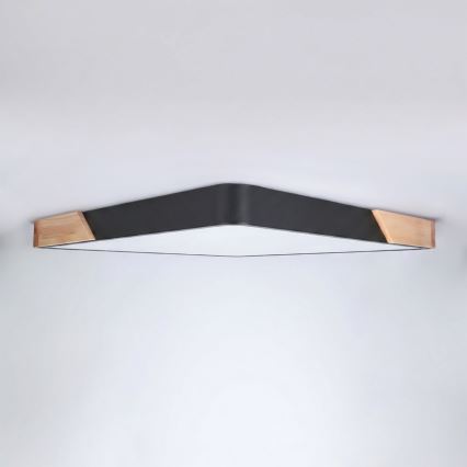 Brilagi - PILANA LED hämardatav laelamp LED/60W/230V 3000-6500K tamm/must 56x56 cm + kaugjuhtimispult