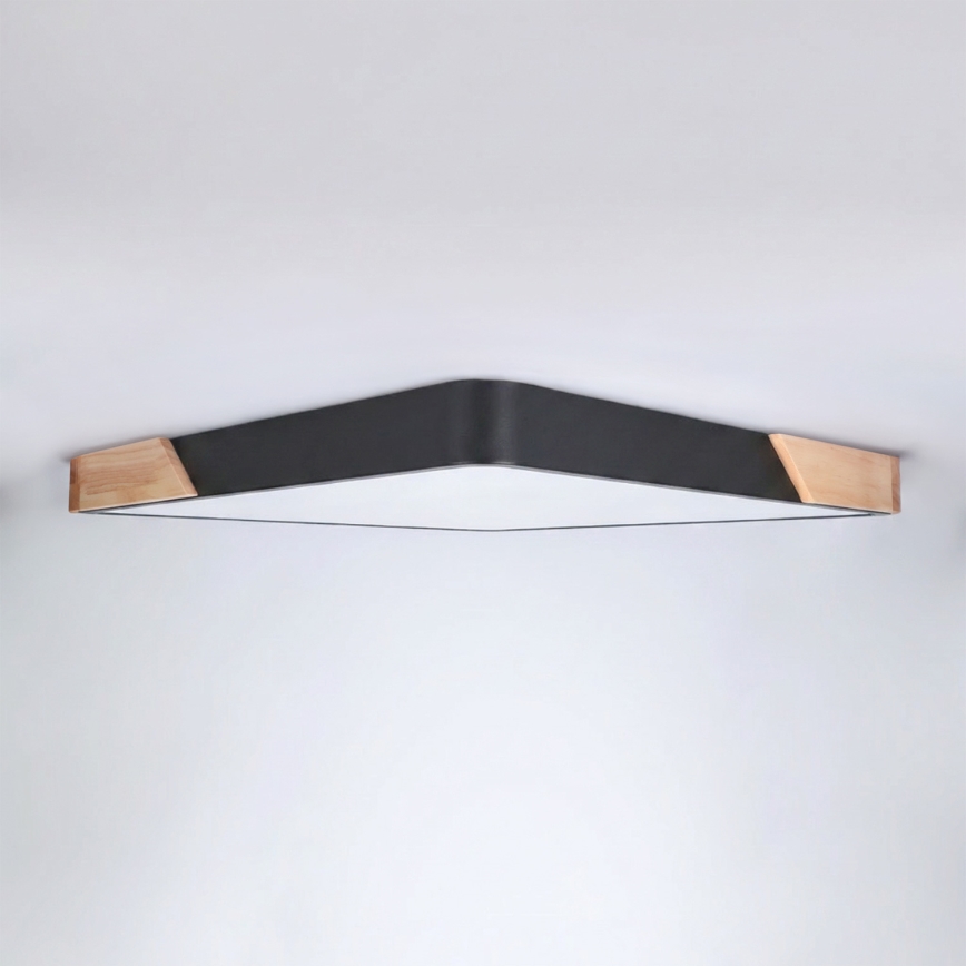 Brilagi - PILANA LED hämardatav laelamp LED/60W/230V 3000-6500K tamm/must 56x56 cm + kaugjuhtimispult