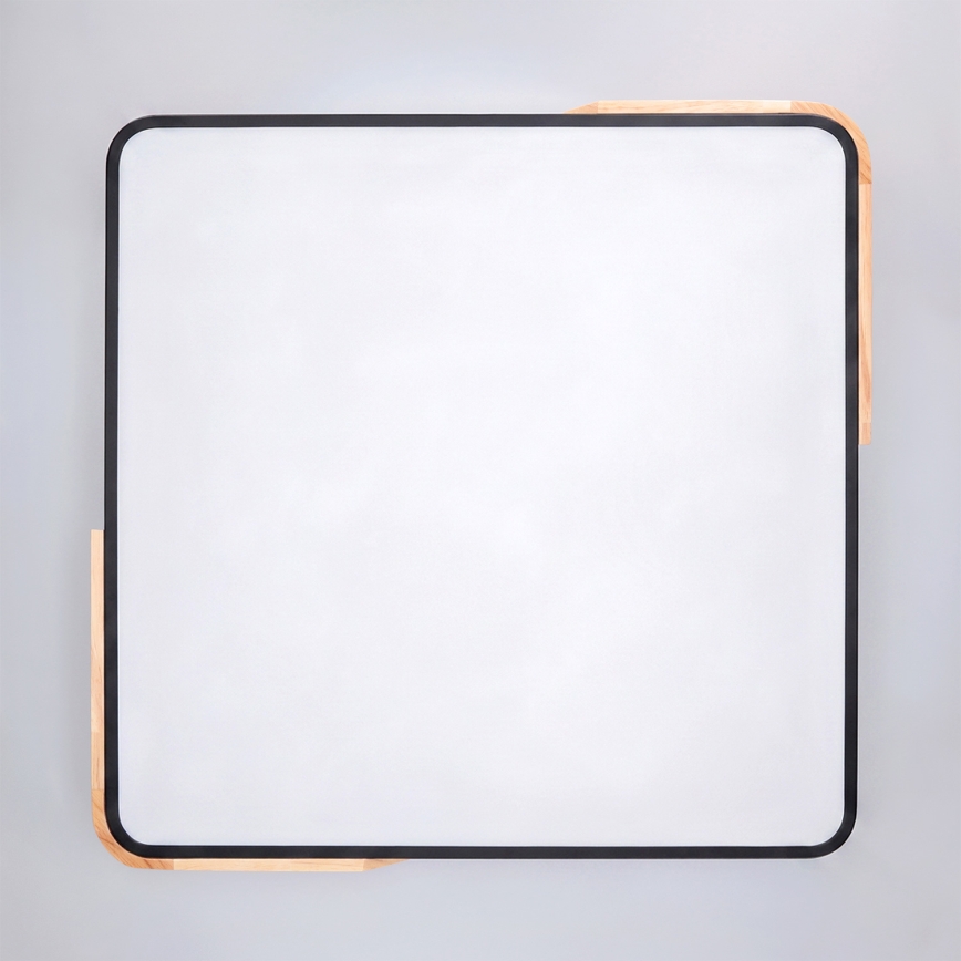 Brilagi - PILANA LED hämardatav laelamp LED/60W/230V 3000-6500K tamm/must 56x56 cm + kaugjuhtimispult