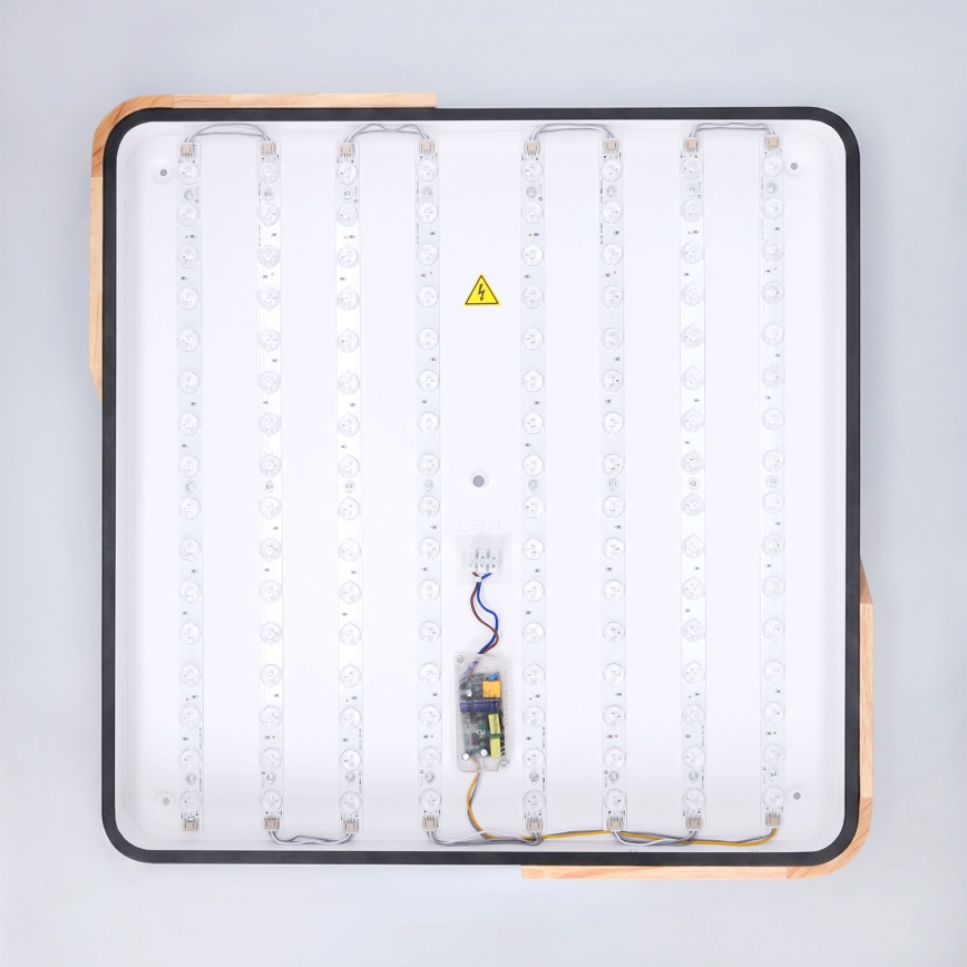 Brilagi - PILANA LED hämardatav laelamp LED/60W/230V 3000-6500K tamm/must 56x56 cm + kaugjuhtimispult