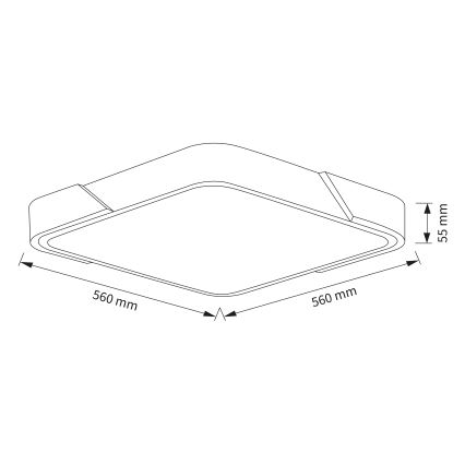 Brilagi - PILANA LED hämardatav laelamp LED/60W/230V 3000-6500K tamm/must 56x56 cm + kaugjuhtimispult