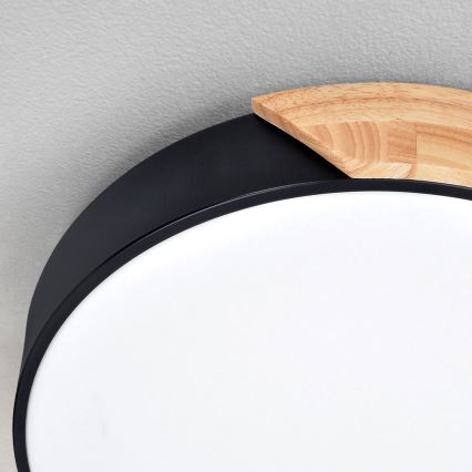 Brilagi - Hämardatav LED-laelamp PILANA LED/60W/230V 3000-6500K tamm/must läbimõõt 58,5 cm + kaugjuhtimispult