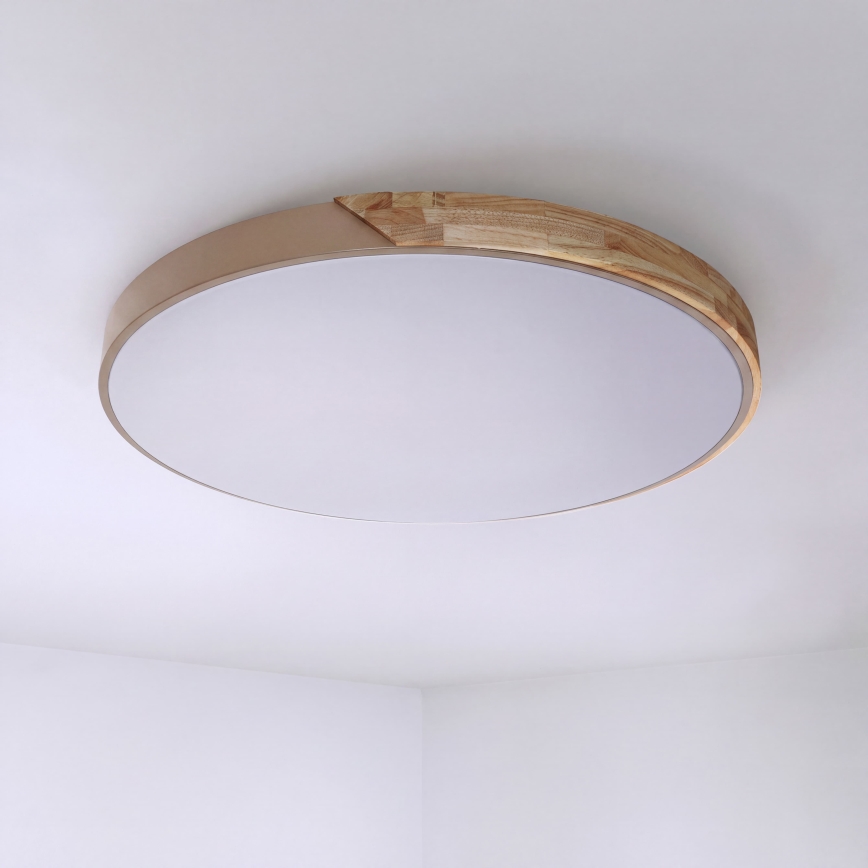 BRILAGI - LED hämardatav laelamp PILANA LED/72W/230V 3000-6500K tamm/beež läbimõõt 80 cm + kaugjuhtimispult