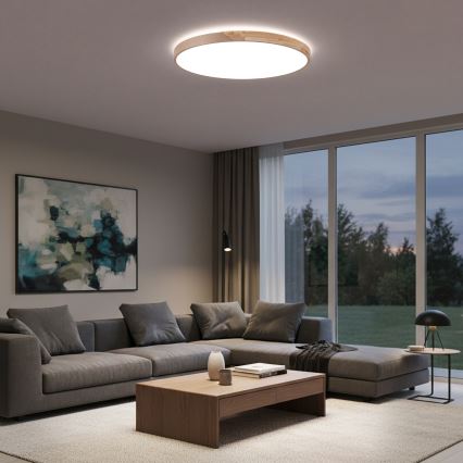 BRILAGI - LED hämardatav laelamp PILANA LED/72W/230V 3000-6500K tamm/beež läbimõõt 80 cm + kaugjuhtimispult