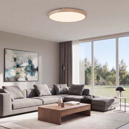 BRILAGI - LED hämardatav laelamp PILANA LED/72W/230V 3000-6500K tamm/beež läbimõõt 80 cm + kaugjuhtimispult