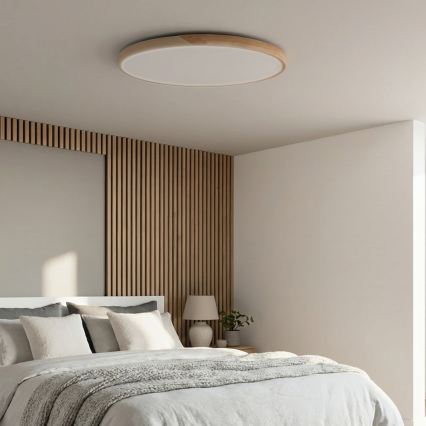BRILAGI - LED hämardatav laelamp PILANA LED/72W/230V 3000-6500K tamm/beež läbimõõt 80 cm + kaugjuhtimispult