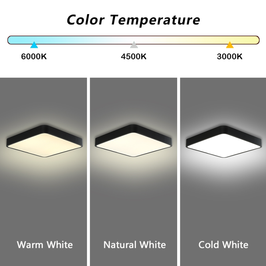 Brilagi - LED Hämardatav laevalgusti POOL LED/36W/230V 3000-6000K 40x40 cm must + kaugjuhtimispult