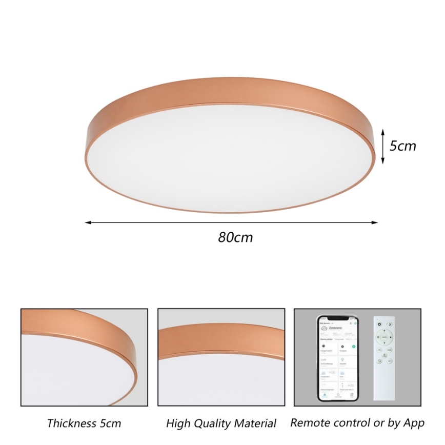 BRILAGI - LED-hämardatav laelamp POOL SMART LED/100 W/230 V 3000–6000 K Ø 80 cm Wi‑Fi Tuya pronks + kaugjuhtimispult