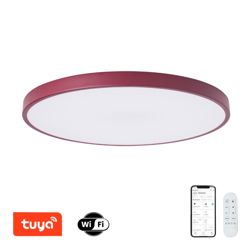 Brilagi - LED-hämardatav valgusti POOL SMART LED 100 W / 230 V, läbimõõt 80 cm, Wi‑Fi Tuya ja kaugjuhtimispult, burgundipunane