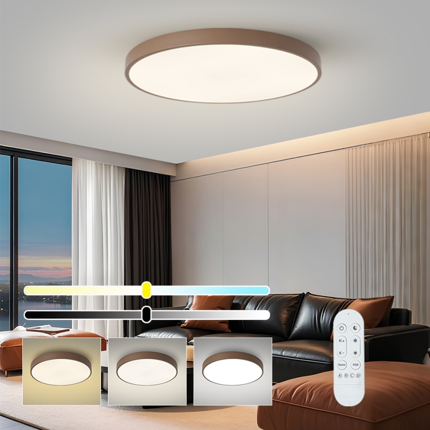 Brilagi - LED-hämardatav valgusti POOL SMART LED/100W/230V läbimõõt 80 cm Wi-Fi Tuya + kaugjuhtimispult pruun