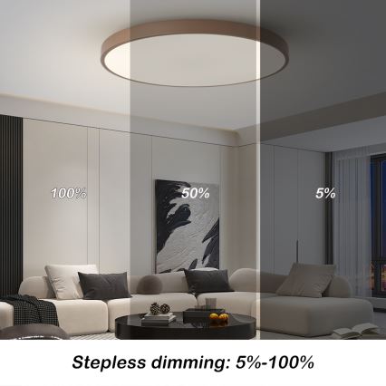 Brilagi - LED-hämardatav valgusti POOL SMART LED/100W/230V läbimõõt 80 cm Wi-Fi Tuya + kaugjuhtimispult pruun
