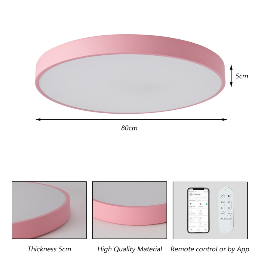 Brilagi - Hämardatav LED-valgusti POOL SMART LED/100W/230V Ø 80 cm 3000–6000K Wi-Fi Tuya + kaugjuhtimispult roosa