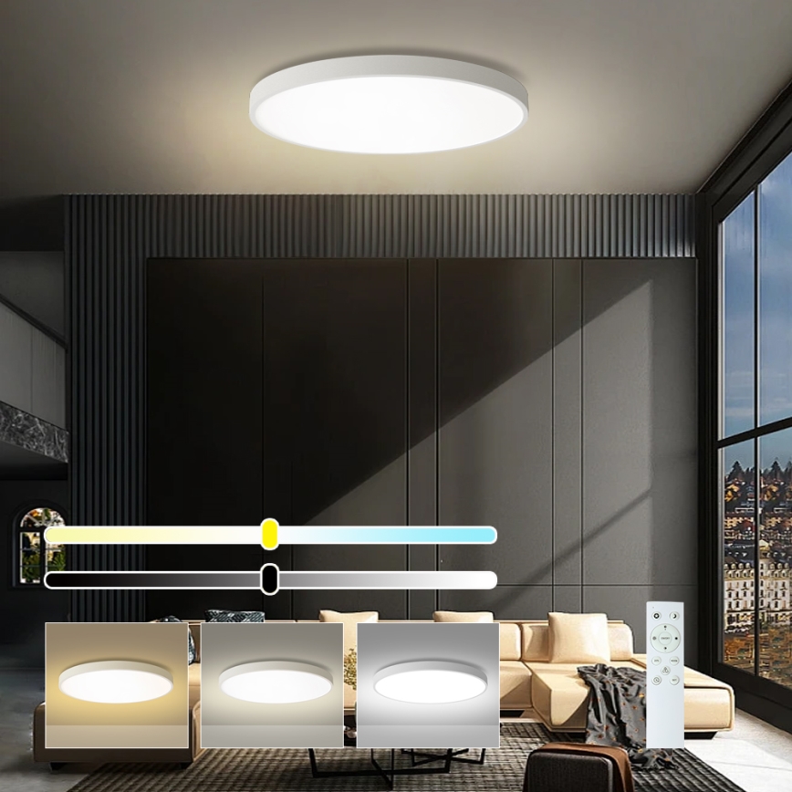 Brilagi - hämardatav LED-laelamp POOL SMART LED/100W/230V 3000-6000K läbimõõt 80 cm Wi-Fi Tuya valge + kaugjuhtimispult
